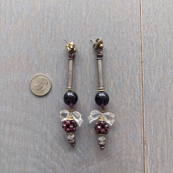 Stunning Vintage Garnet and Amethyst Earrings